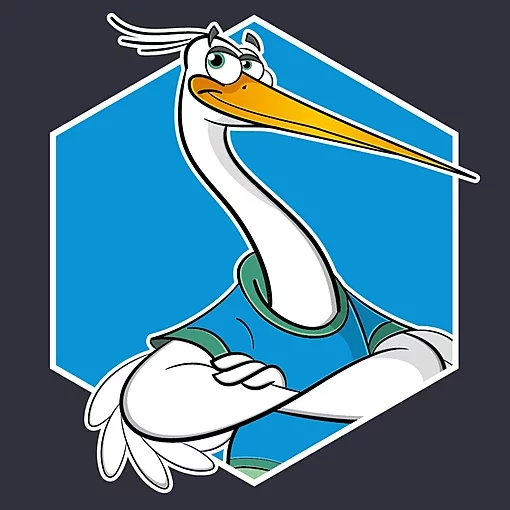 Mascote o Arregarça da MT Soluções Azul