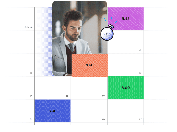 Foto de calendário mostrando a quantidade de horas trabalhadas em cada dia de uma pessoa.